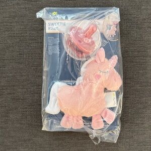 Itzy Ritzy Pink and White Unicorn Plush